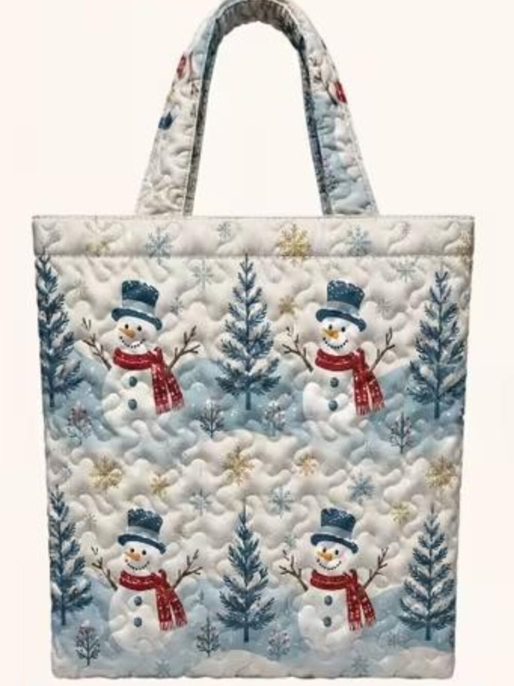 QUILTED SNOWMEN TOTE